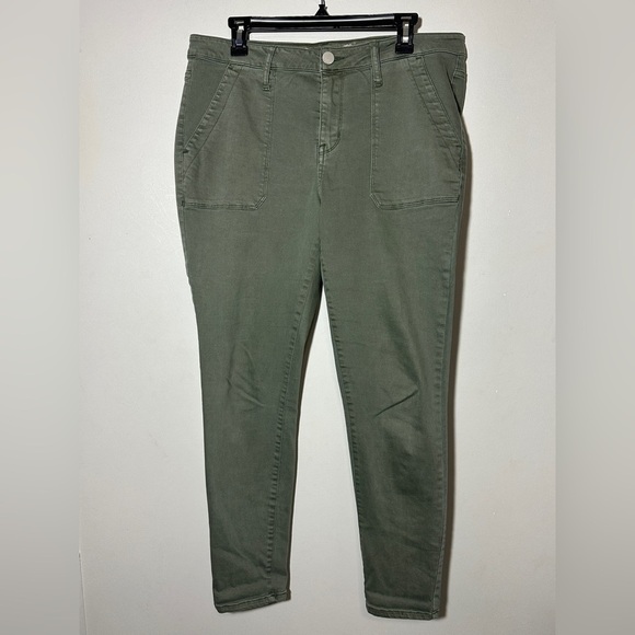 Seven 7 Green Utility Ankle Skinny Pants Size 12 - Picture 1 of 7